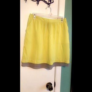 Sporty Lime Yellow Skirt with Pockets